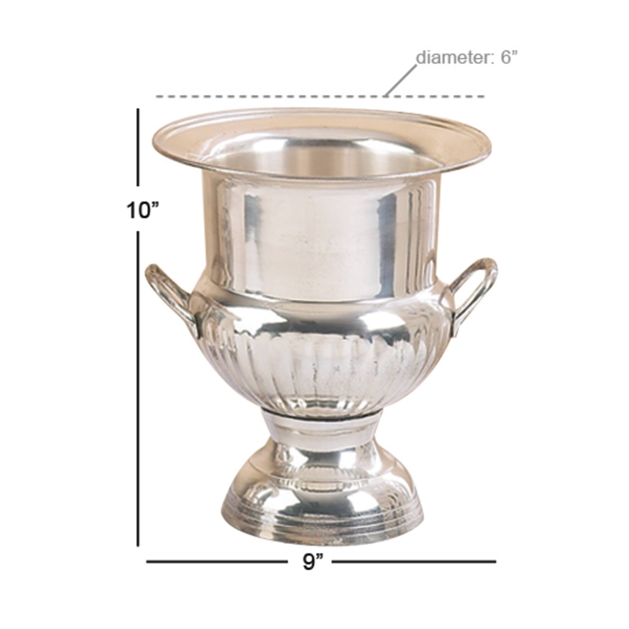 10" Silver Traditional Metal Wine Bucket